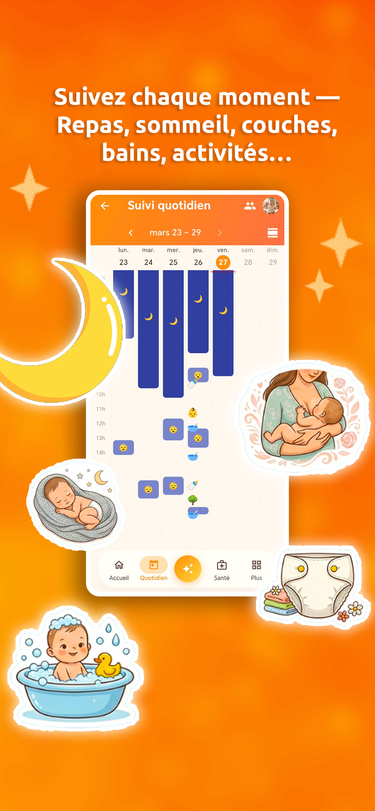 ZCare — Calendrier de suivi quotidien hebdomadaire